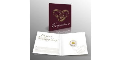 Votre lingot porte-bonheur en or pur d'1/100 once avec une carte-cadeau pour mariage