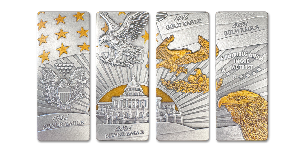4 Lingot d'argent, hommage aux emblématiques pièces Eagle