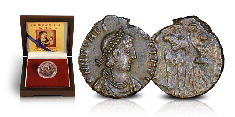 La montée du culte de la Madone Une pièce romaine de bronze La montée du culte de la Madone Une pièce romaine de bronze