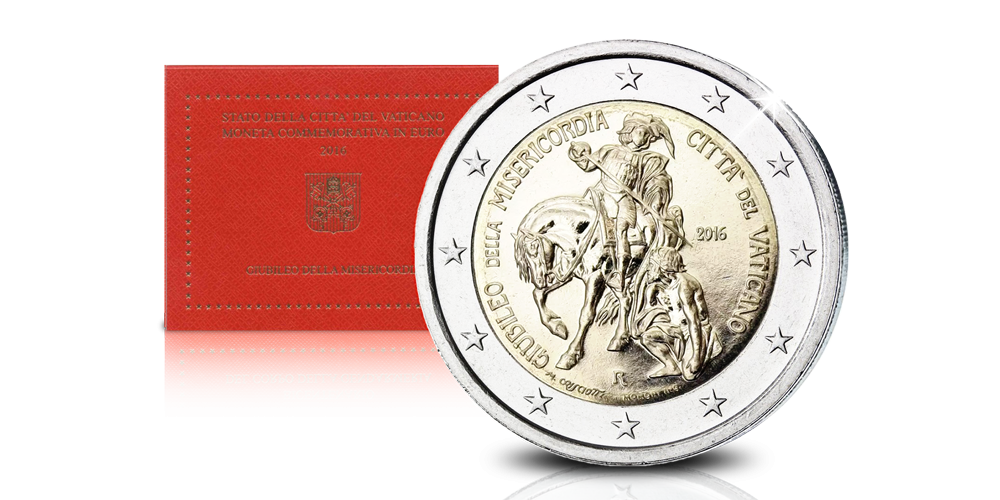 Vos 2 € exclusifs Année sainte de la Miséricorde avec emballage original Vos 2 € exclusifs Année sainte de la Miséricorde avec emballage original