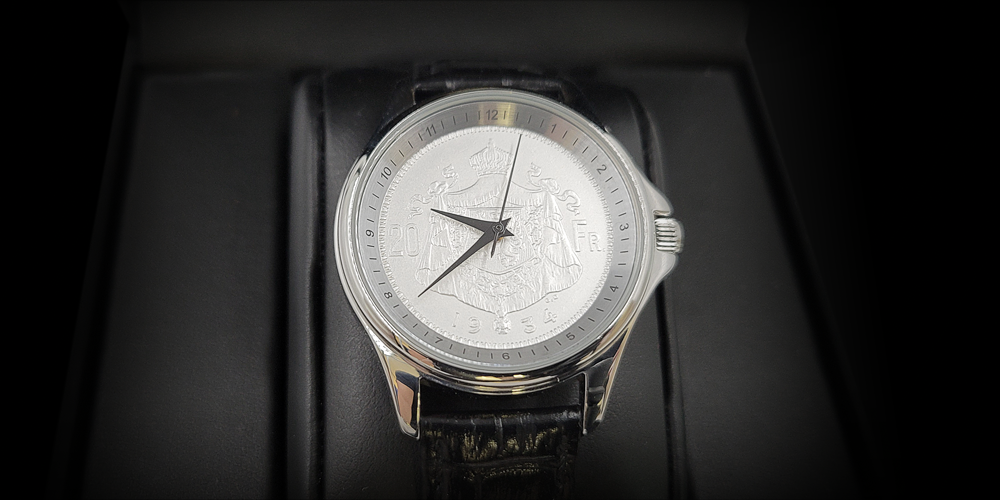 Montre avec le Franc belge historique en argent 