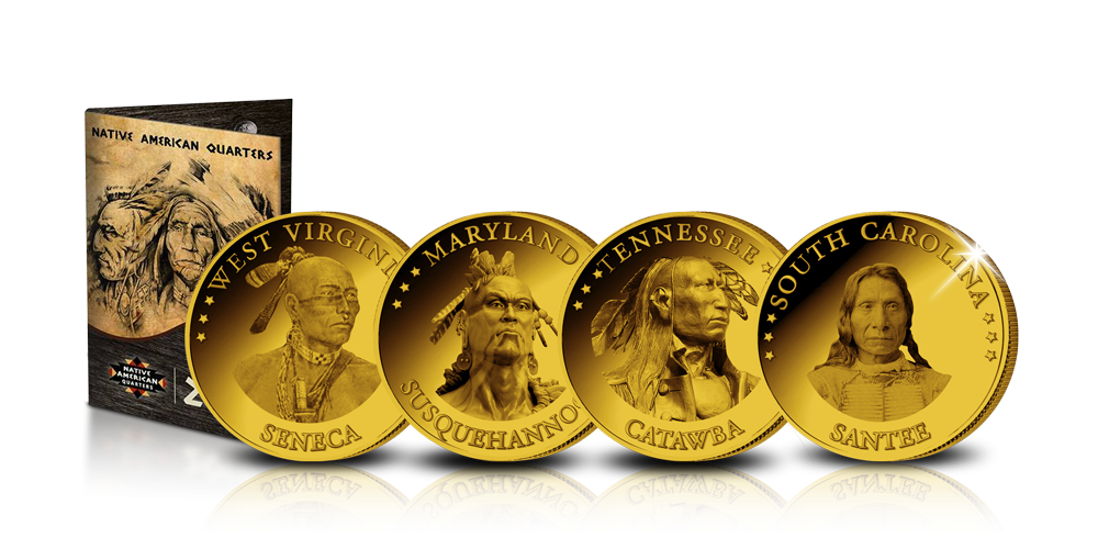 Ensemble complet de 15 Dollars officiels ! Native American Quarters all Ensemble complet de 15 Dollars officiels ! Native American Quarters all