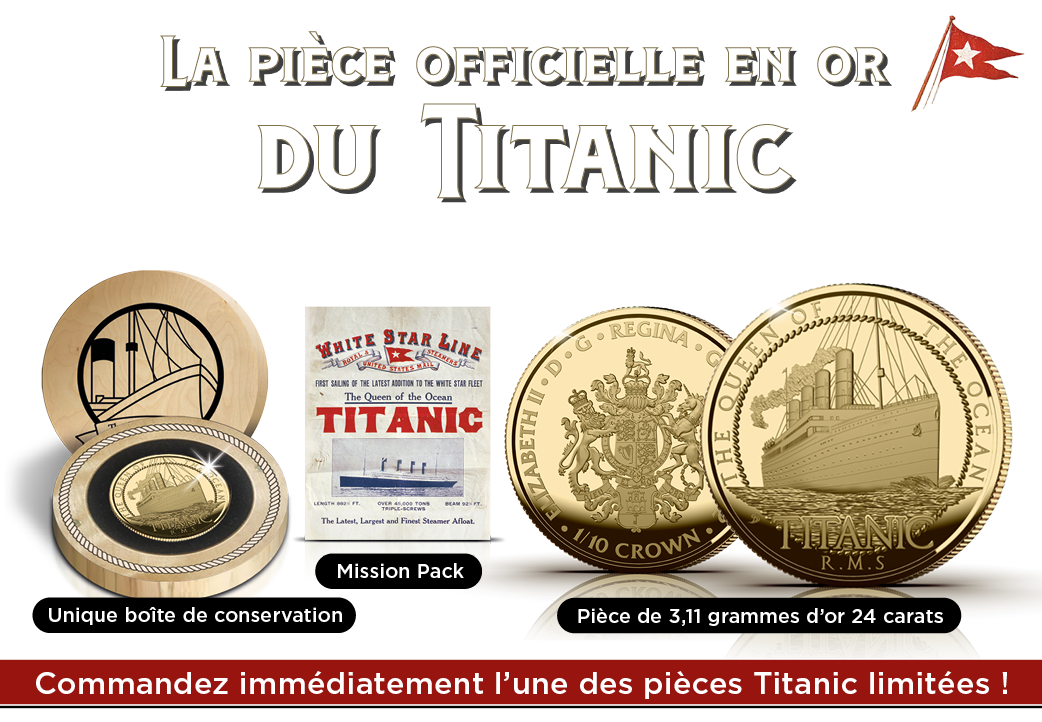 La pièce Titanic en or massif de 1/10 Oz