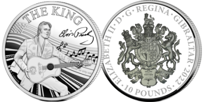 Pièce de 5 onces en argent pur Elvis Presley Pièce de 5 onces en argent pur Elvis Presley