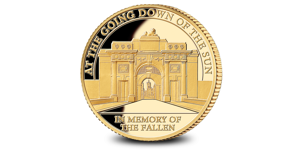 Pièce commémorative Edition Limitée : La Porte de Menin en or de 9 carats.