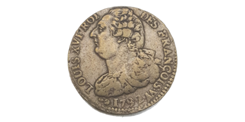 2 Sols avec le Roi Louis XVI de la Révolution française, Très Beau