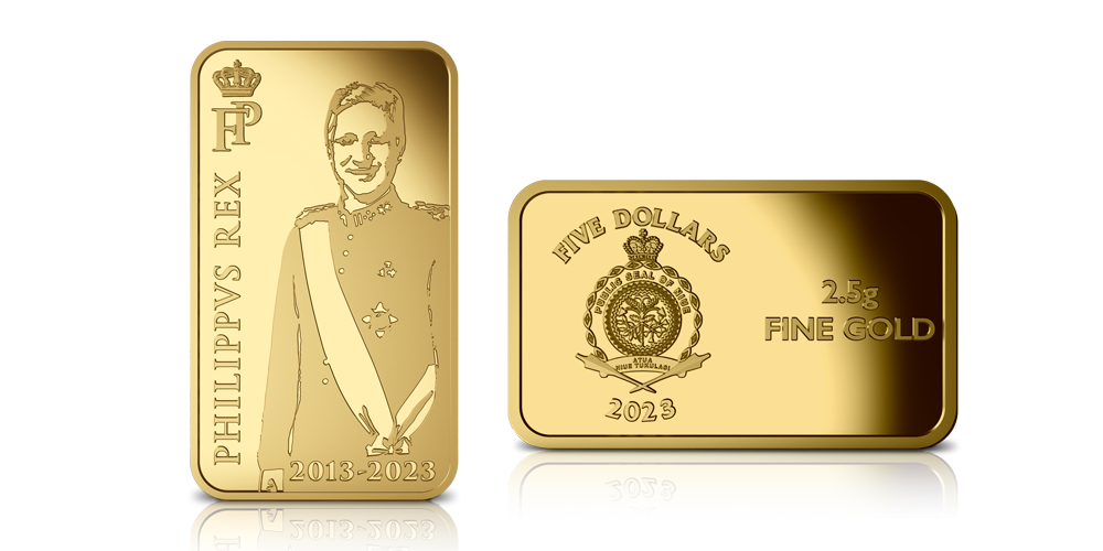 Hommage officiel au Roi Philippe en 2.5 grammes d'or pur 
