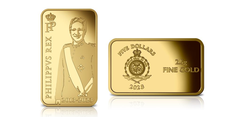 Hommage officiel au Roi Philippe en 2.5 grammes d'or pur Hommage officiel au Roi Philippe en 2.5 grammes d'or pur