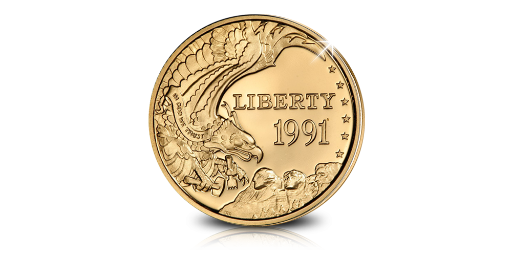 Pièce d’Or Officielle de 5$ Mount Rushmore de qualité Belle Epreuve Pièce d’Or Officielle de 5$ Mount Rushmore de qualité Belle Epreuve