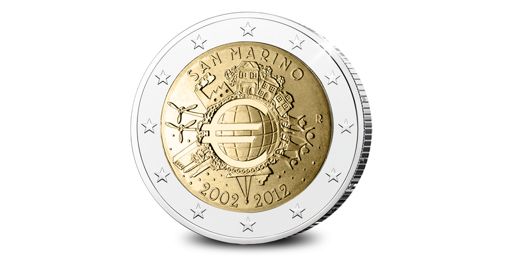 Les 10 ans de l’Euro commémorés sur une pièce commémorative de 2 € de Saint-Marin Les 10 ans de l’Euro commémorés sur une pièce commémorative de 2 € de Saint-Marin
