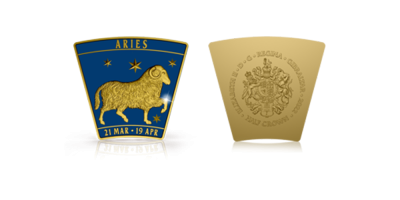 Votre pièce avec le signe du zodiaque Bélier de la tour d'horloge de la place Saint-Marc à Venise 