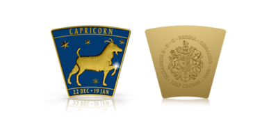 Votre pièce avec le signe du zodiaque Capricorne depuis la tour de l'horloge de la place Saint-Marc à Venise