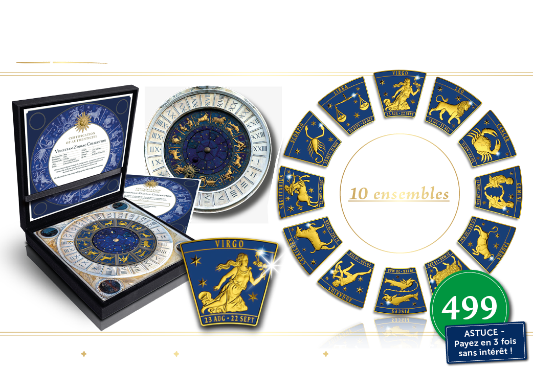 12 Pièces des Signes du Zodiaque dans un ensemble unique ! 