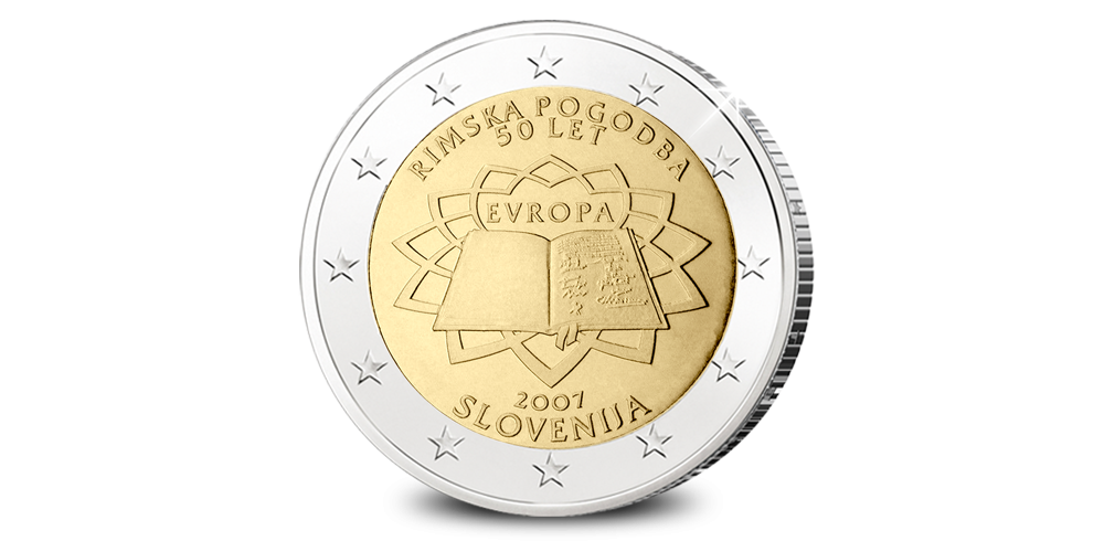 Le exclusif 2 € de Slovénie 2007 Traité de Rome Le exclusif 2 € de Slovénie 2007 Traité de Rome