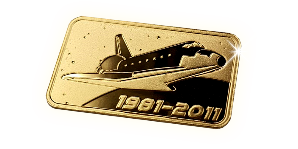 Le dernier lingot d'or massif 24 carats – Les 40 ans de la Space Shuttle !
