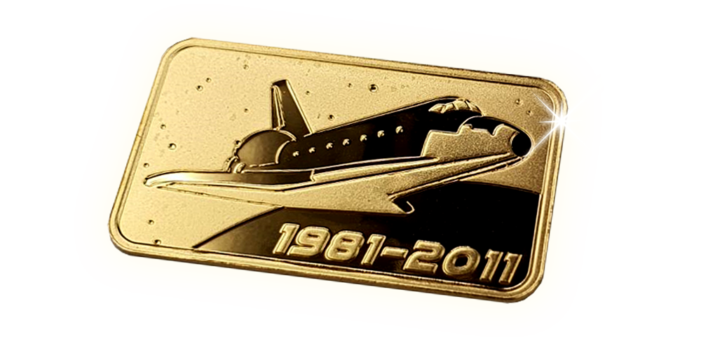 Le dernier lingot d'or massif 24 carats – Les 40 ans de la Space Shuttle ! Le dernier lingot d'or massif 24 carats – Les 40 ans de la Space Shuttle !