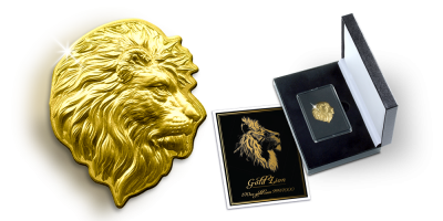 Pièce unique honorant le lion, l'animal qui représente la force, le courage et les vertus chevaleresques en héraldique