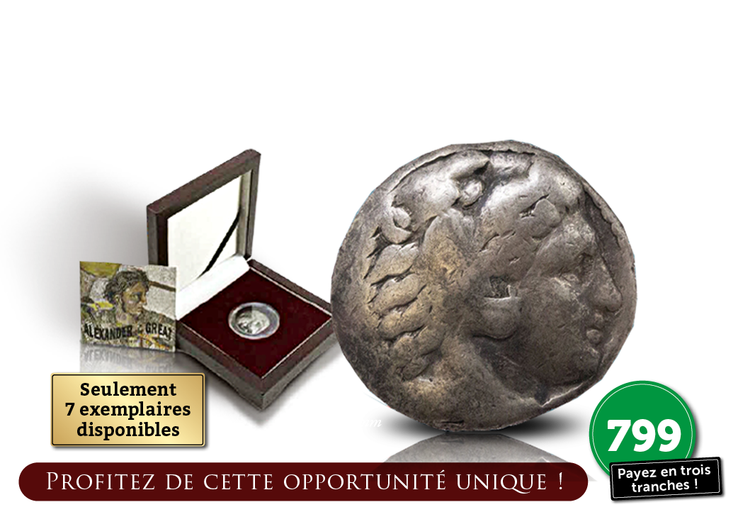 Tetradrachm d'argent d'Alexandre le Grand le plus grand général de tous les temps 