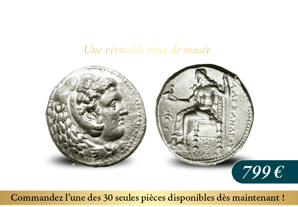 Tetradrachm d'argent d'Alexandre le Grand le plus grand général de tous les temps 