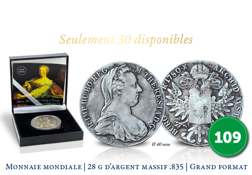 Belle pièce du monde en argent massif de Marie-Thérèse