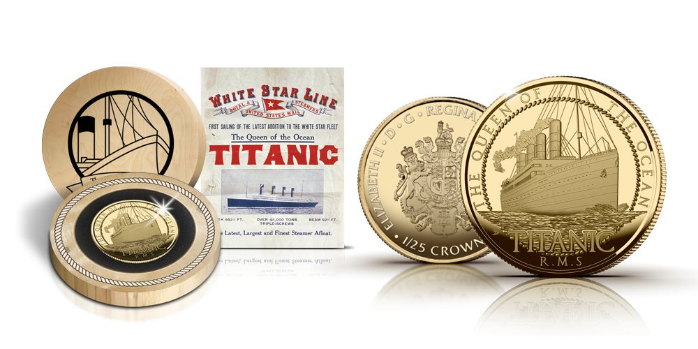La pièce Titanic en or massif de 1/5 Oz La pièce Titanic en or massif de 1/5 Oz