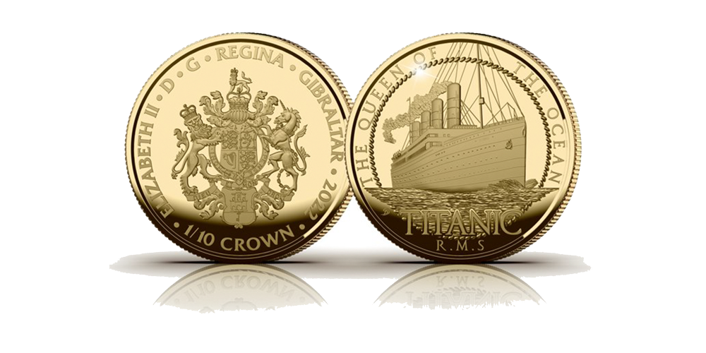 La pièce Titanic en or massif de 1/5 Oz