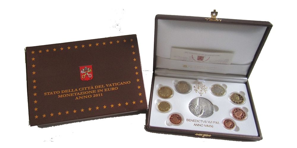 ensemble de pièces en euros de la Cité du Vatican 2011 en qualité Belle Epreuve