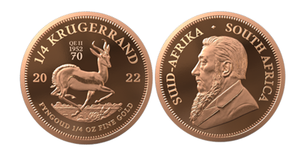 1/4 Oz Krugerrand 2022 avec une marque d'atelier spéciale ! 1/4 Oz Krugerrand 2022 avec une marque d'atelier spéciale !