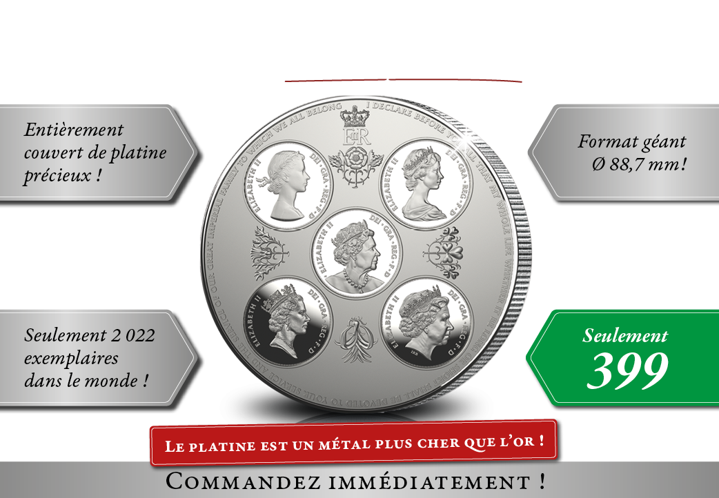 Votre pièce géante en l'honneur du jubilé de platine de la reine Elizabeth II